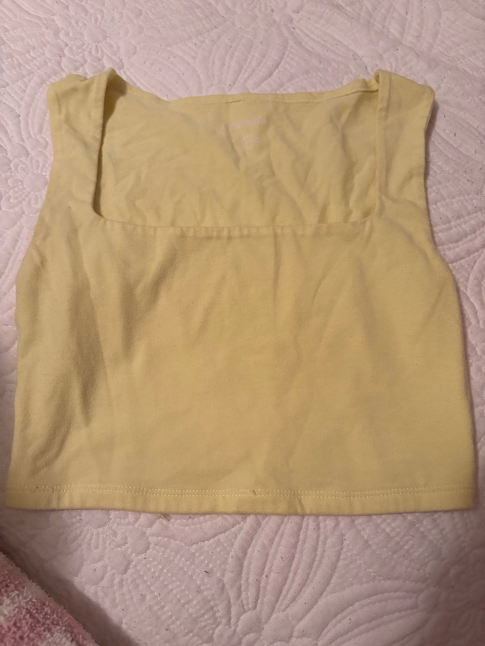 Yellow Square Neck Women’s Crop Top